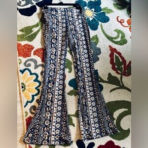 Bear Dance Blue and White Floral Pants